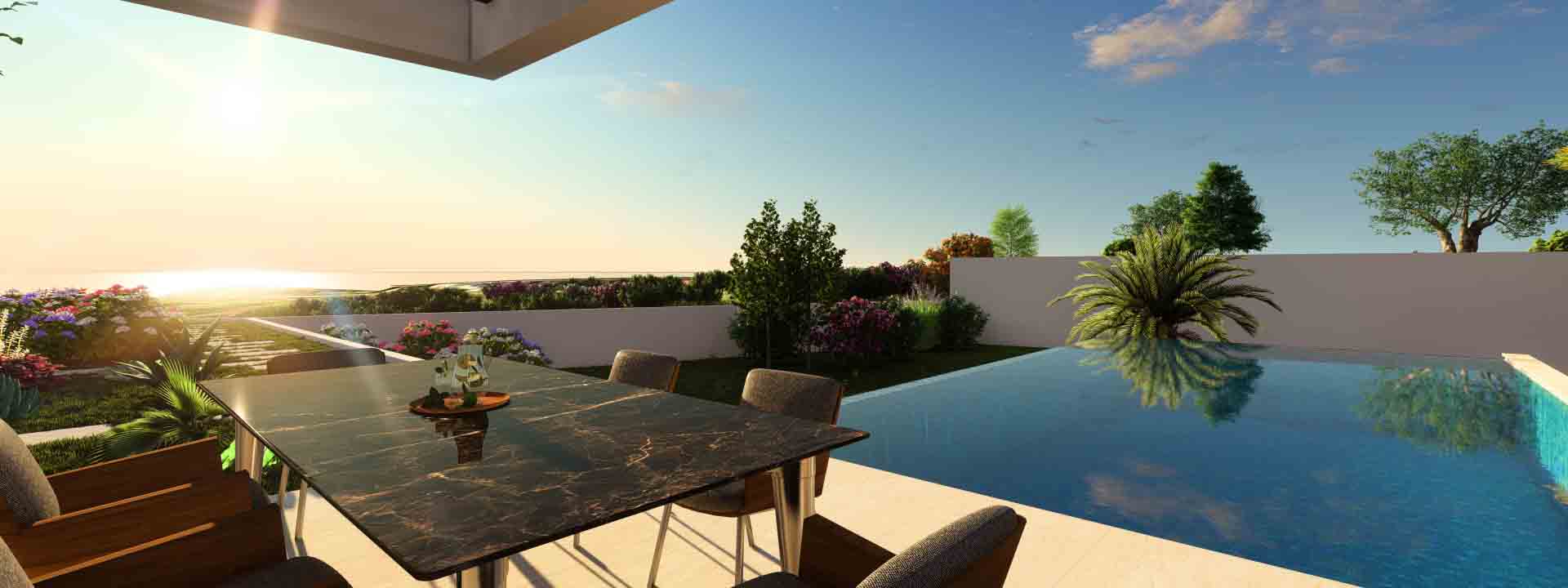 Villa Ariana exterior visualisation - BBQ